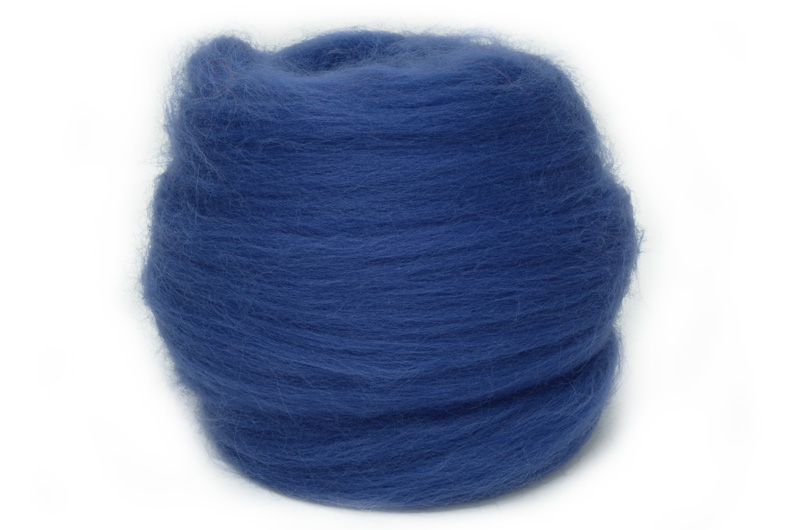 Dyed Corriedale Wool: Navy 100gm