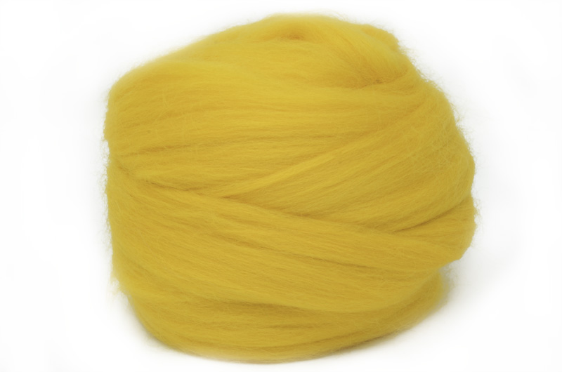 Dyed Corriedale Wool: Yellow 100gm